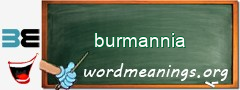 WordMeaning blackboard for burmannia